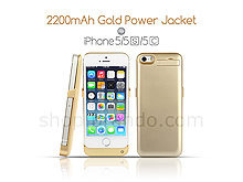 Gold Power Jacket for iPhone 5c / 5s / 5 / SE - 2200mAh