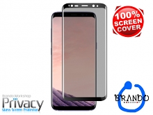 Brando Workshop Full Screen Coverage Curved Privacy Glass Screen Protector (Samsung Galaxy S8+) - Black