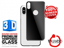Brando Workshop Full Screen Coverage Curved 3D Glass Protector (iPhone X Back Cover) - Black