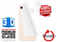 Brando Workshop Full Screen Coverage Curved 3D Glass Protector (iPhone 8 Back Cover) - White