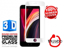 Brando Workshop Full Screen Coverage Curved 3D Glass Protector (iPhone SE (2020)) - White