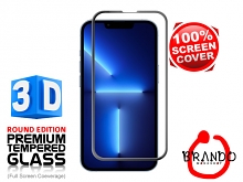 Brando Workshop Full Screen Coverage Curved 3D Glass Protector (iPhone 13 Pro Max (6.7)) - Black