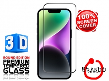 Brando Workshop Full Screen Coverage Curved 3D Glass Protector (iPhone 14 (6.1)) - Black