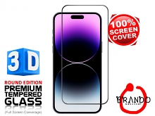 Brando Workshop Full Screen Coverage Curved 3D Glass Protector (iPhone 14 Pro Max (6.7)) - Black