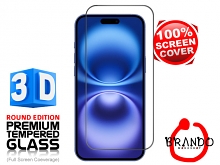 Brando Workshop Full Screen Coverage Curved 3D Glass Protector (iPhone 16 (6.1)) - Black