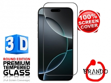 Brando Workshop Full Screen Coverage Curved 3D Glass Protector (iPhone 16 Pro (6.1)) - Black