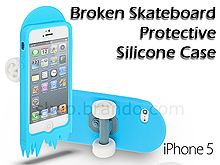 iPhone 5 / 5S Broken Skateboard Protective Silicone Case