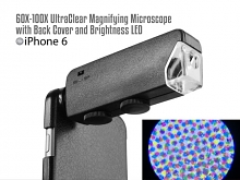 iPhone 6 / 6s 60X-100X UltraClear Magnifying Microscope with Back Cover and Brightness LED