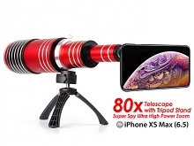 iPhone XS Max (6.5) Super Spy Ultra High Power Zoom 80X Telescope with Tripod Stand
