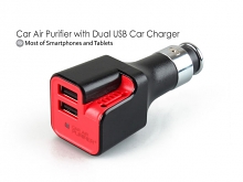 Car Air Purifier with Dual USB Car Charger