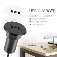 In-Desk 3-Port USB Charger
