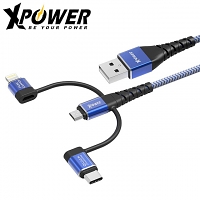 XPower K3 3-In-1 Tough Sync & Charge Cable