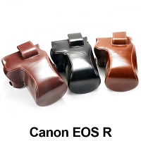Canon EOS R Premium Protective Leather Case with Leather Strap