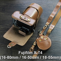 Fujifilm X-T4 (16-80mm / 16-50mm / 18-55mm)Premium Leather Case with Leather Strap