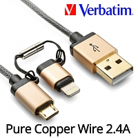 Verbatim microUSB + Lightning Sync Charging Cable