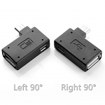 MicroUSB OTG Adapter with MicroUSB External Power Supply (Horizontal 90°)