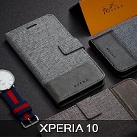 Sony Xperia 10 Canvas Leather Flip Card Case