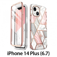 i-Blason Cosmo Slim Designer Case (Pink Marble) for iPhone 14 Plus (6.7)
