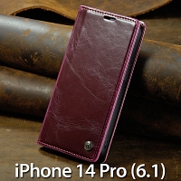 iPhone 14 Pro (6.1) Magnetic Flip Leather Wallet Case