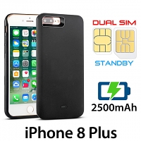 3-In-1 Dual SIM Card Power Jacket for iPhone 8 Plus