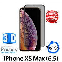Brando Workshop Full Screen Coverage Curved Privacy Glass Screen Protector (iPhone XS Max (6.5)) - Black