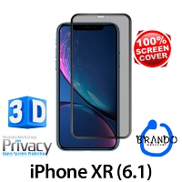 Brando Workshop Full Screen Coverage Curved Privacy Glass Screen Protector (iPhone XR (6.1)) - Black