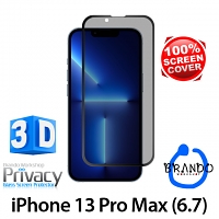 Brando Workshop Full Screen Coverage Curved Privacy Glass Screen Protector (iPhone 13 Pro Max (6.7)) - Black