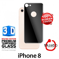 Brando Workshop Full Screen Coverage Curved 3D Glass Protector (iPhone 8 Back Cover) - Black