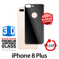 Brando Workshop Full Screen Coverage Curved 3D Glass Protector (iPhone 8 Plus Back Cover) - Black