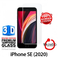 Brando Workshop Full Screen Coverage Curved 3D Glass Protector (iPhone SE (2020)) - Transparent
