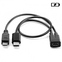 Micro USB Female to USB 3.1 & Micro USB Male Splitter Extension Charge Cable
