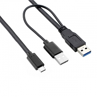 Dual Power USB 3.0 A Male to Type-C Male Cable