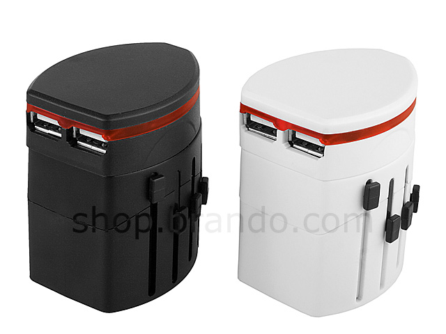 2-In-1 Universal Travel Adapter with Dual USB AC Charger