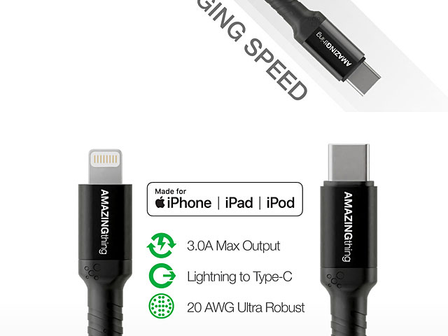 AMAZINGthing Supreme Link Bullet Shield Lightning to Type-C Cable