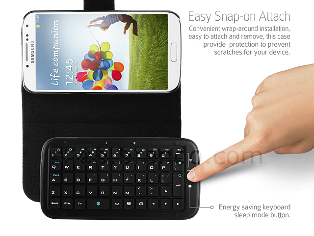 Samsung Galaxy S4 Reclosable Fastener Case with Bluetooth Keyboard