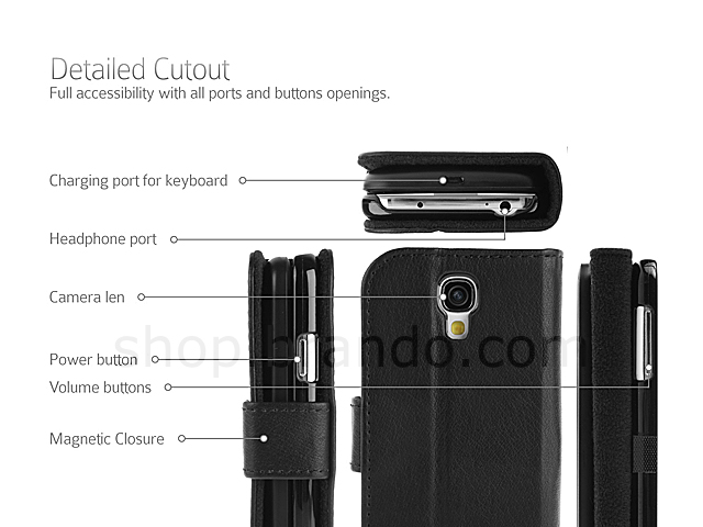 Samsung Galaxy S4 Reclosable Fastener Case with Bluetooth Keyboard