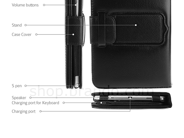 Samsung Galaxy Note 8.0 GT-N5100 Reclosable Fastener Case with Bluetooth Keyboard