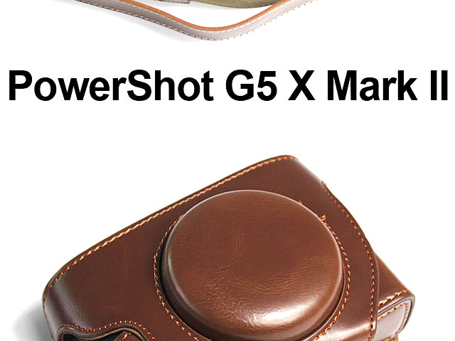 Canon PowerShot G5 X Mark II Premium Leather Case with Leather Strap