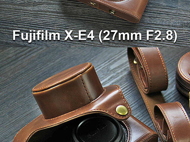 Fujifilm X-E4 (27mm/F2.8) Premium Leather Case with Leather Strap