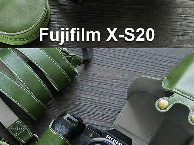 Fujifilm X-S20 (XC15-45mm / XC35mm) Premium Leather Case with Leather Strap