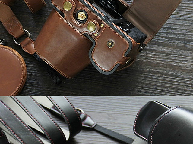 Fujifilm X-S20 (XC15-45mm / XC35mm) Premium Leather Case with Leather Strap