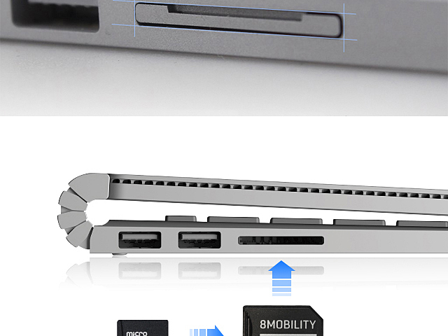 Microsoft Surface Book 2 - 13.5" Aluminum Micro SD Adapter