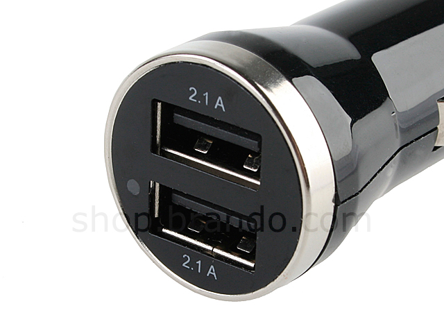 Dual USB Ports Car Adapter for iPad / iPhone (4200mA)