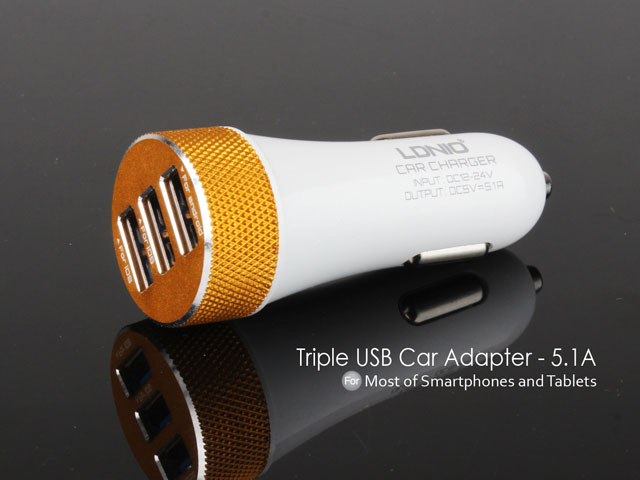 Triple USB Car Adapter - 5.1A