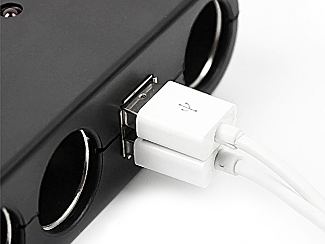 4-in-1 Car Adapter with 2 USB ports