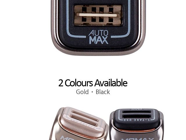 Momax Top Series Dual USB Lumini LED Car Charger