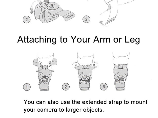 3-in-1 Hand Wrist Arm Leg Straps 360 degree Rotation Mount