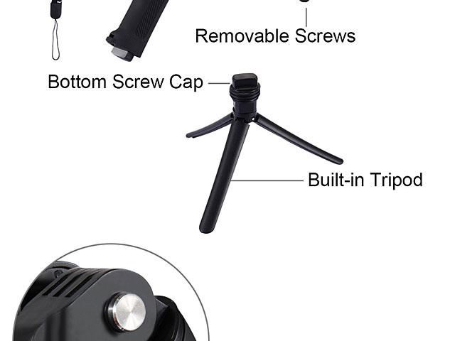 3-Way Grip Foldable Multi-functional Selfie-stick Extension Monopod with Tripod