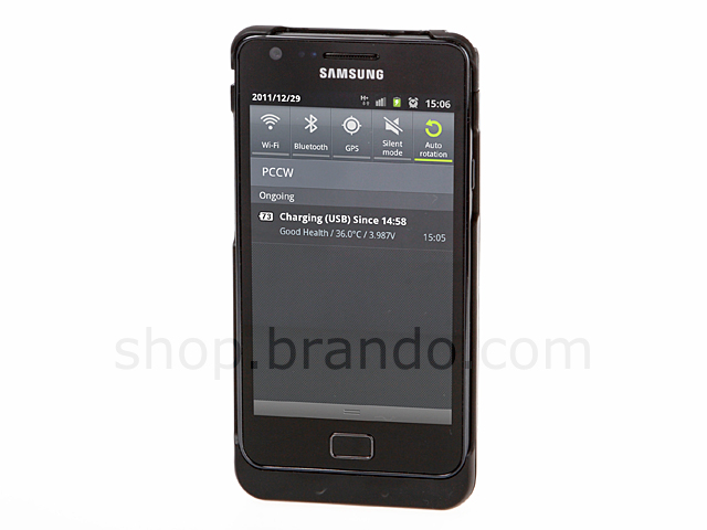 Samsung Galaxy SII EXTRA 1000mAh Battery + 4-LED Power Indicator + Super Thin Protective Case