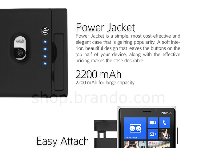 Power Jacket for Nokia Lumia 920 - 2200mAh